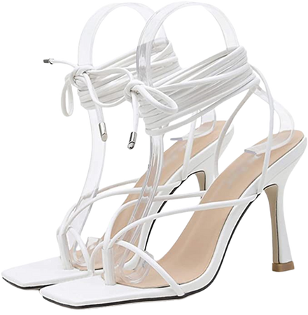 Amazon.com: GMRZ Summer Women Sandals, Strappy Cross Straps Square Toe Stiletto Thong High Heels Tie Up High Heel Sandals V Shape Design Shoes Women : Clothing, Shoes & Jewelry