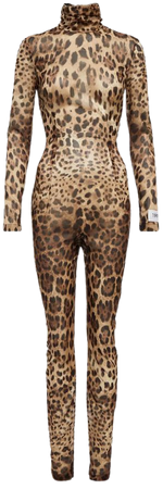 x Kim leopard-print silk-blend jumpsuit in brown - Dolce Gabbana | Mytheresa