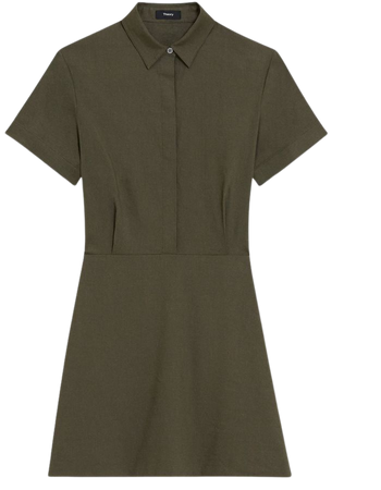 Good Linen Short-Sleeve A-Line Dress | Theory
