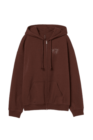Oversized Hooded Jacket - Brown/Heaven Sent - Ladies | H&M US