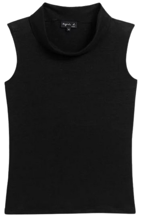 black Spicy linen jersey tank top | agnès b.