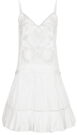 Debora White Embroidered Mini Dress – REISS