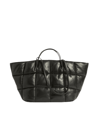 ALLSAINTS US: Womens Nadaline Leather Quilted Tote Bag (oxblood_brown)