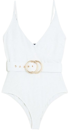 Wrap Front Belted Swimsuit | Karen Millen