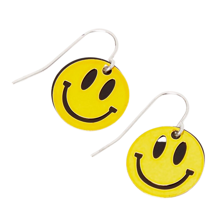 Yellow Smiling Face Drop Earrings | Claire's US