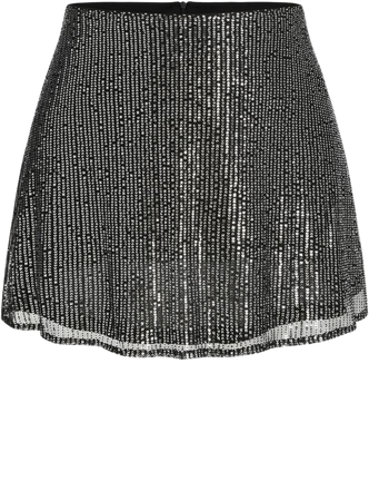 Sequin High Waist Zipper Mini Skirt Curve & Plus - Cider