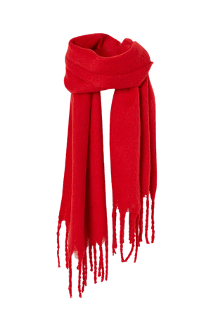Brushed-finish Scarf - Red