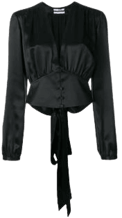 black satin corset blouse