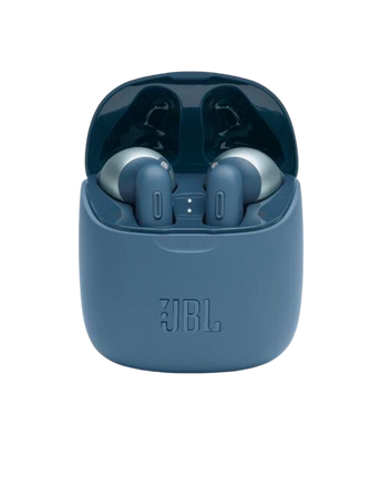 blue JBL earbuds