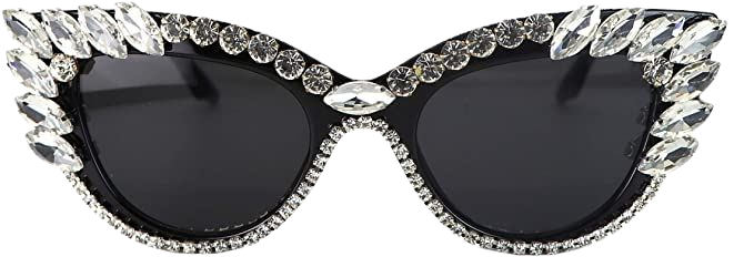 Amazon.com: Retro Cateye Sunglasses For Women UV400 Protection Cat Eye Bling Rhinestone Sun Glasses: Clothing