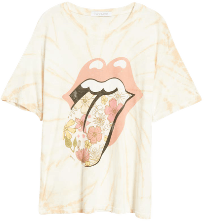 Daydreamer Women's Floral Tongue Tie Dye Graphic Tee | Nordstrom
