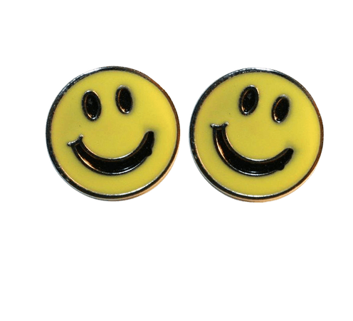 90s Yellow Happy Face Earrings- Smiley face Happy Face 1990s nostalgia smiley face happy face 90s grunge dead stock 90s vintage jewelry