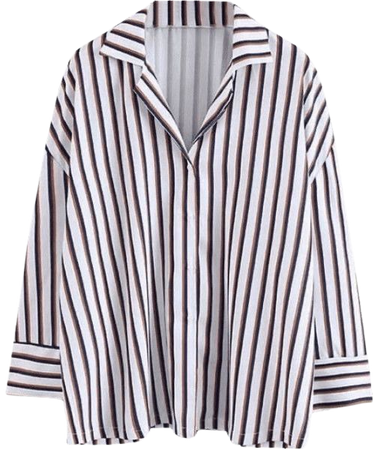 Navy Blue & White Stripe Blouse