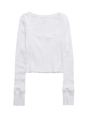 Aerie Ribbed Square Neck T-Shirt