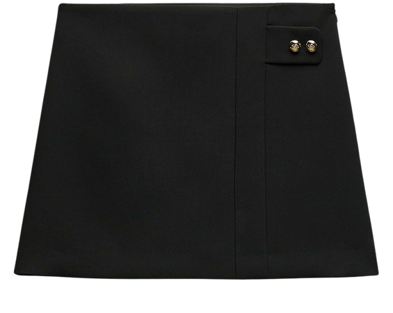 FAUX LEATHER MIDI SKIRT ZW COLLECTION - Black