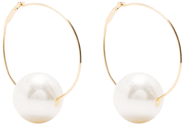 Jil Sander pearl-pendant Hoop Earrings - Farfetch