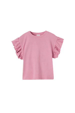 pink ruffle shirt