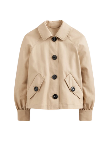 Cropped Trench Jacket - Neutral with Red Pop | Boden US