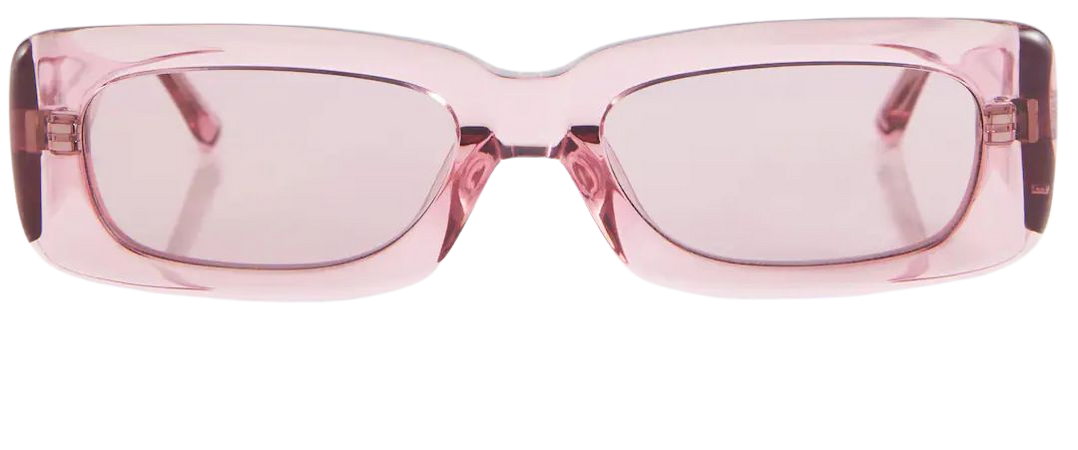 X Linda Farrow Mini Marfa Rectangular Sunglasses in Pink - The Attico | Mytheresa