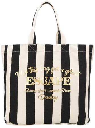 Escape large striped canvas tote bag