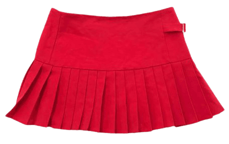 90s Red Pleated Mini Skirt | Etsy