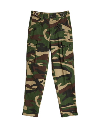 Camouflage cotton cargo pants - Pants - Woman | Bershka