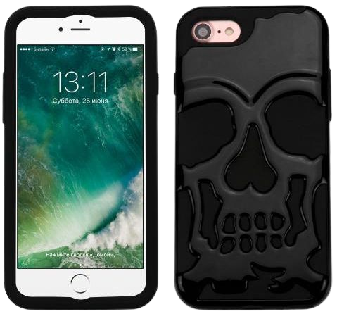Black Skull 3D Goth/Emo/Alt Phone Case