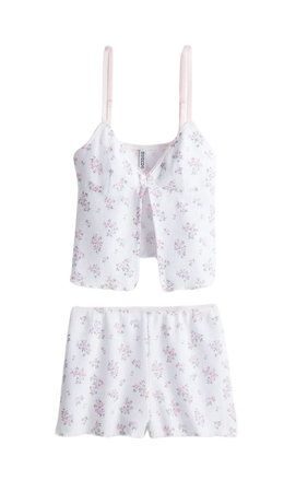 Pajama Camisole Top and Shorts - White/floral - Ladies | H&M US