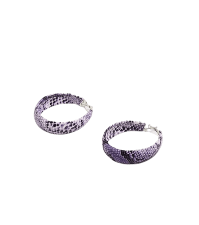 Lilac Snake Print Hoop Earrings | New Look