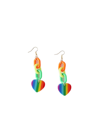 Rainbow Heart Earrings - Retro, Indie and Unique Fashion