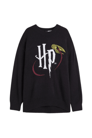 Jacquard-knit Sweater - Black/Harry Potter - Ladies | H&M US