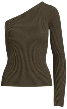 Merino Wool One-Shoulder Sweater