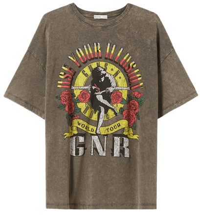 Guns N’ Roses print short sleeve T-shirt - T-shirts - Woman | Bershka