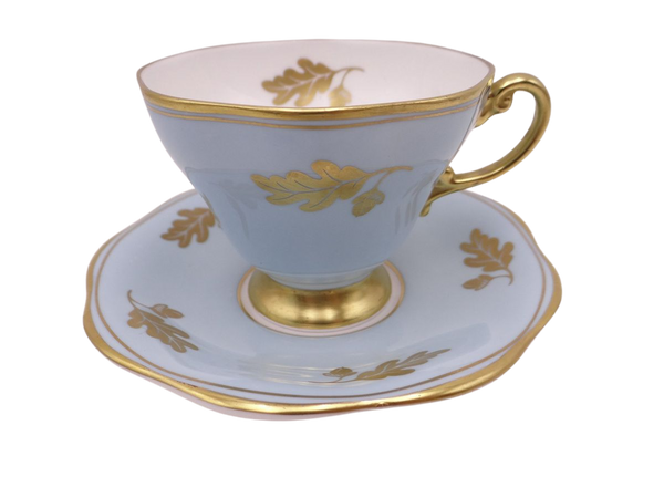 blue and gold teacup