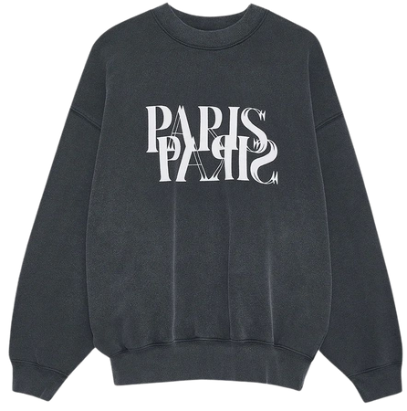 ANINE BING Jaci Sweatshirt Paris - Washed Black