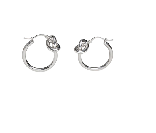 Celine KNOT SMALL HOOPS IN BRASS WITH RHODIUM FINISH SILVER