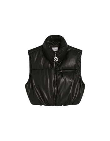 Faux leather cropped gilet - Outerwear - Woman | Bershka