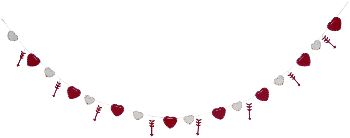 Transpac Fabric Valentine Hearts & Arrows Banner – Lijo Décor