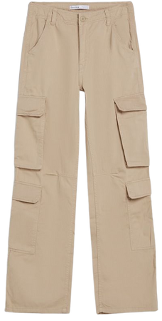 Adjustable multi-pocket twill cargo pants - New - Woman | Bershka