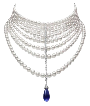Mikimoto, Pearl and tanzanite necklace