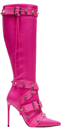 FINK Hot Pink Knee High Boot | Women's Heeled Boot – Steve Madden