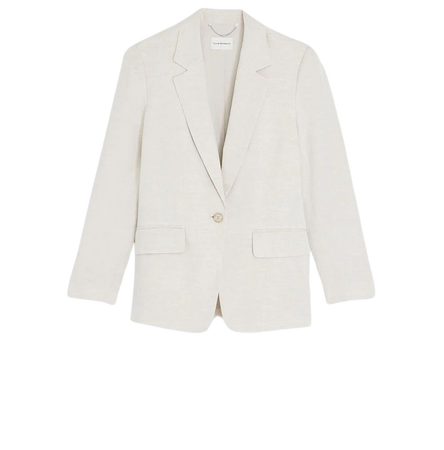 Relaxed Single Breasted Linen-Blend Blazer