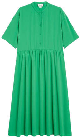 Green grandpa collar dress - Kelly green - Monki WW