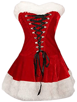 Amazon.com: Christmas Women's Mrs. Claus Santa Dress Costume with Furry Leg Warmers 3 Pieces Small Red: Clothing