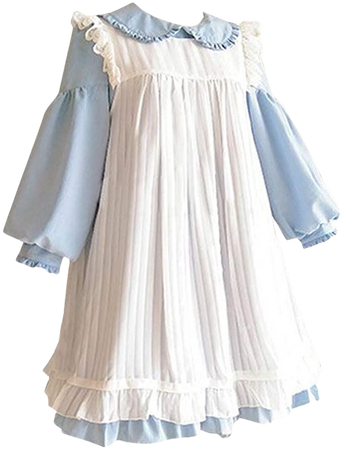 Amazon.com: Re-Lady Girls Lolita Dress Plus Size Women Long Sleeve Classic Sweet Princess Cosplay Costumes Multi Layers Maid Dresses 3XL Blue: Clothing
