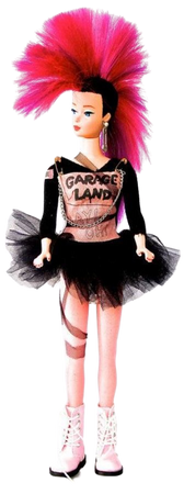 Punk Barbie alternative Barbie mohawk hairstyle pink hair mood