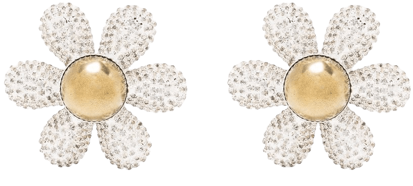 AREA crystal-embellished Flower Earrings - Farfetch