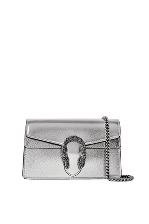 Silver Dionysus super mini metallic leather shoulder bag | Gucci | NET-A-PORTER