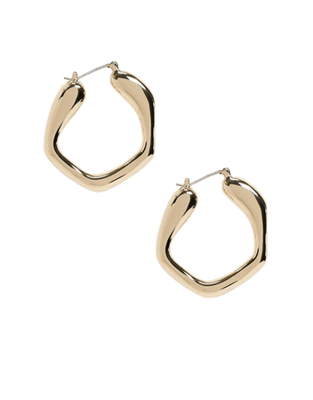 House of Freedom at Topshop abstract hoop earrings in gold plated | ASOS