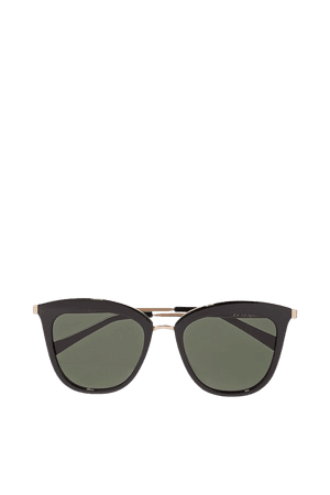 Black Caliente cat-eye acetate and gold-tone sunglasses | Le Specs | NET-A-PORTER